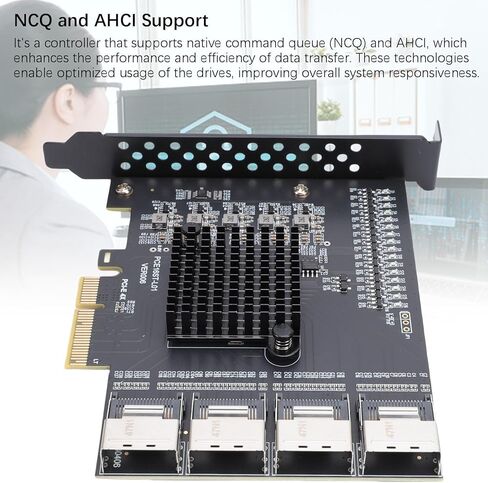 Fabater PCIe 3.0 x4 Expansion Card, PCIe to 4 Port MINI SAS SFF 8087 Adapter for Wins 10 11 2003 System, Up to 16 Serial ATA3.0 Ports in Kuwait