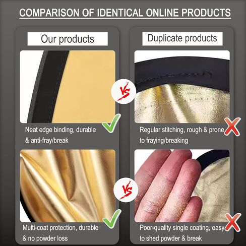 32in Reflector Photography, 5 in 1 Light Reflectors for Photography with Gold/Silver/White/Black/Translucent, Portable Photo Reflector & Light Diffuser for Studio, Outdoor, Portrait Shooting in Saudi Arabia