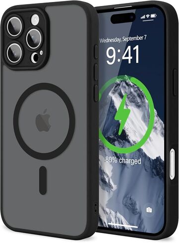 LAPOPNUT for iPhone 17 Pro Max Case, [Compatible with Magsafe] [Full Camera Protection] Magnetic Translucent Matte Back Bumper Shockproof Protective Phone Cover,Orange in Kuwait