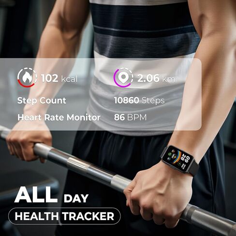 Fitness Tracker (Answer/Make Call)，Smart Watch 24/7 Heart Rate Spo2 Blood Oxygen Monitor Sleep Tracker, 120 Sports Modes Pedometer Calorie Step Tracker, Waterproof Activity Tracker for Women Men Black in Saudi Arabia
