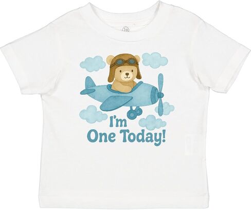 inktastic 1st Birthday Airplane Teddy Bear I'm 1 Today Baby T-Shirt in Saudi Arabia
