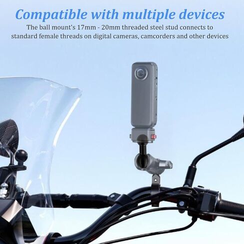 2Pcs 20mm to 17mm Ball Mount Arm, Aluminum Alloy Ball Mount Adapter Extension Compatible with Garmin and Bulletpoint Dash in Kuwait