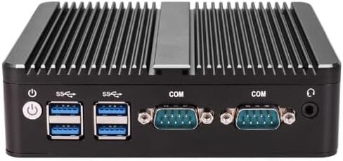 Fanless Firewall Appliance Mini PC, Intel Core i3-3215U,2 Cores and 2 Threads,On-Board Realtek RTL8111H Network Card Chip,Support 1*DDR3L,2*COM,1*VGA+1*HDMI Interface (4GB RAM 64GB SSD) in Kuwait