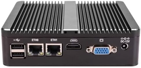 Fanless Firewall Appliance Mini PC,Intel Core i3-6100U,2 Cores and 4 Threads,on-Board 2*Intel Realtek RTL8111H Gigabit Card,Support 2*DDR4,2*COM,1*VGA and 1*HDMI Interface (4GB RAM 64GB SSD) in Saudi Arabia