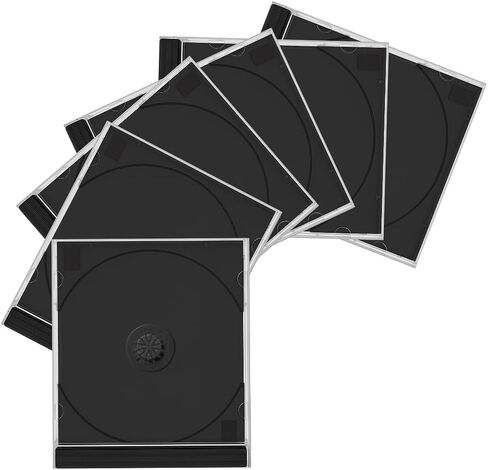 6PCS Car Standard Single Clear CD Jewel Case, Plastic Discs Storage Jewel Case for Protection Replacement, CD DVD Cover Holder with Assembled Tray, Universal for Vehicles (Transparent) in Saudi Arabia
