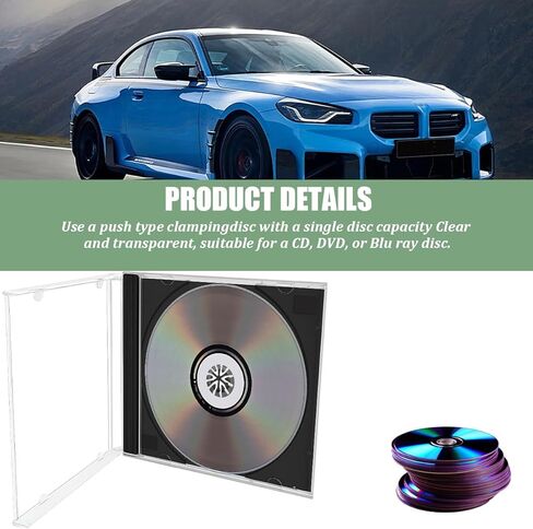 6PCS Car Standard Single Clear CD Jewel Case, Plastic Discs Storage Jewel Case for Protection Replacement, CD DVD Cover Holder with Assembled Tray, Universal for Vehicles (Transparent) in Saudi Arabia
