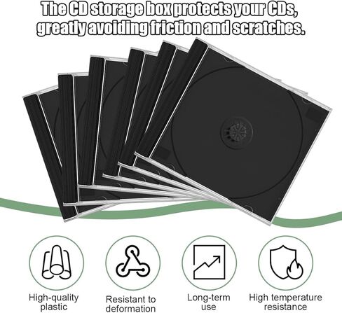 6PCS Car Standard Single Clear CD Jewel Case, Plastic Discs Storage Jewel Case for Protection Replacement, CD DVD Cover Holder with Assembled Tray, Universal for Vehicles (Transparent) in Saudi Arabia
