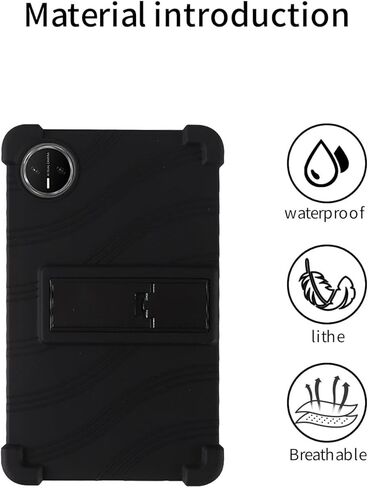 حافظة تابلت Huawei MatePad Mini 8.8 بوصة، حامل BOVUGAC من السيليكون الناعم القابل للتعديل مضاد للصدمات مناسب للأطفال لجهاز MatePad Mini 8.8 بوصة (أسود) in Kuwait