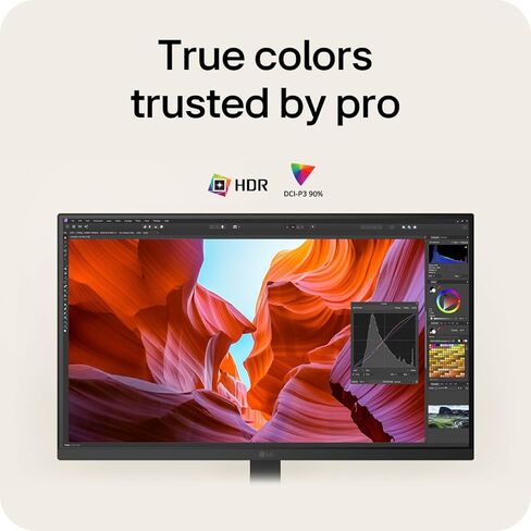 شاشة LG 27U730A 27 بوصة 4K UHD Ultrafine™ IPS، HDR10، DCI-P3 90%، USB-C 90W PD، حامل ارتفاع/إمالة/دوار، بلا حدود تقريبًا، مفتاح LG، العناية بالعين، متوافق مع أجهزة Mac والكمبيوتر الشخصي in Saudi Arabia