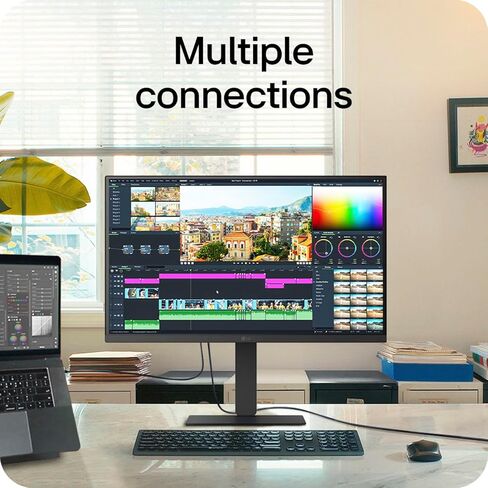 شاشة LG 27U730A 27 بوصة 4K UHD Ultrafine™ IPS، HDR10، DCI-P3 90%، USB-C 90W PD، حامل ارتفاع/إمالة/دوار، بلا حدود تقريبًا، مفتاح LG، العناية بالعين، متوافق مع أجهزة Mac والكمبيوتر الشخصي in Saudi Arabia