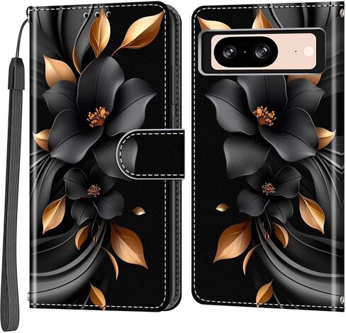 حافظة محفظة لهاتف Google Pixel 8، [مسند] حامل 3 بطاقات [غلاف داخلي من مادة TPU مقاوم للصدمات]، غطاء قلاب واقٍ مغناطيسي من جلد البولي يوريثان مقاس 6.2 بوصة 2023، فراشة وردية in Kuwait