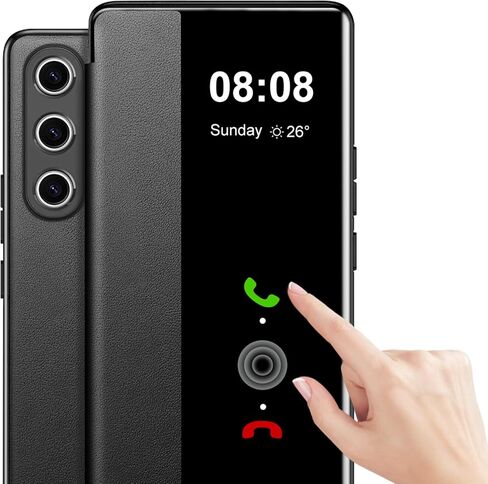for Samsung Galaxy S25 Case Flip Leather Clear S-View [Touchable Window] for Samsung S25 Phone Case Smart Window Hard Flip Shockproof Protective Cover Galaxy S25 5G Case Clear View in Saudi Arabia