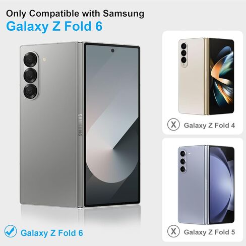 Case for Samsung Galaxy Z Fold 6,with MagSafe 360°Rotatable Magnetic Kickstand,Leather+Aluminum Metal Full Body Flip Phone Cover,Military Shockproof Grade Drop Proof for Galaxy Z Fold6(Black) in Saudi Arabia