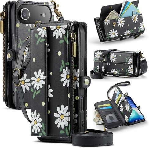 for iPhone 16 Plus Case Wallet with RFID Blocking Card Holder Colored Drawing PU Leather Magnetic Snap Flip Zipper Strap Wallet Phone Case Fit for iPhone 16 Plus,Aurora Butterfly in Saudi Arabia