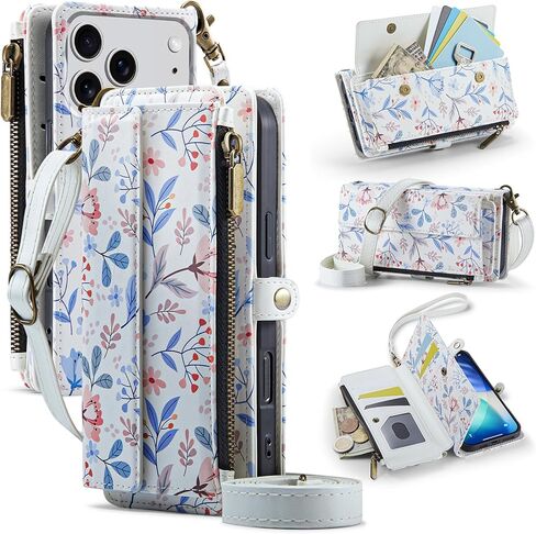 for iPhone 16 Plus Case Wallet with RFID Blocking Card Holder Colored Drawing PU Leather Magnetic Snap Flip Zipper Strap Wallet Phone Case Fit for iPhone 16 Plus,Aurora Butterfly in Saudi Arabia
