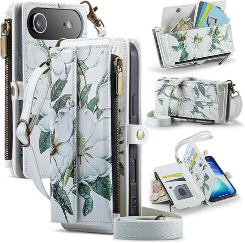 for iPhone 16 Plus Case Wallet with RFID Blocking Card Holder Colored Drawing PU Leather Magnetic Snap Flip Zipper Strap Wallet Phone Case Fit for iPhone 16 Plus,Aurora Butterfly in Saudi Arabia