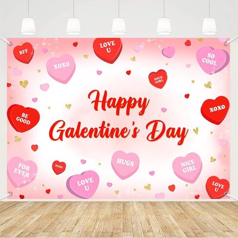mehofond سعيد galentine's يوم خلفية للفتيات الأحمر والوردي قلوب راية الزينة للفتيات bff xoxo الحبيب عيد الحب التصوير خلفية الباستيل galentines حزب ديكور صور الدعائم 7x5 قدم in Kuwait