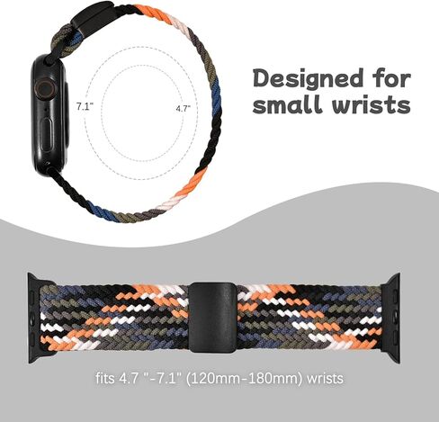 3 Pack Braided Magnetic Compatible with Kids Apple Watch Band 38mm 40mm 41mm 42mm 44mm 45mm 46mm 49mm, Stretchy Nylon Strap for Girls Boys iWatch Series 11/10/9/8/7/6/5/4/3/2/1/SE/Ultra in Kuwait