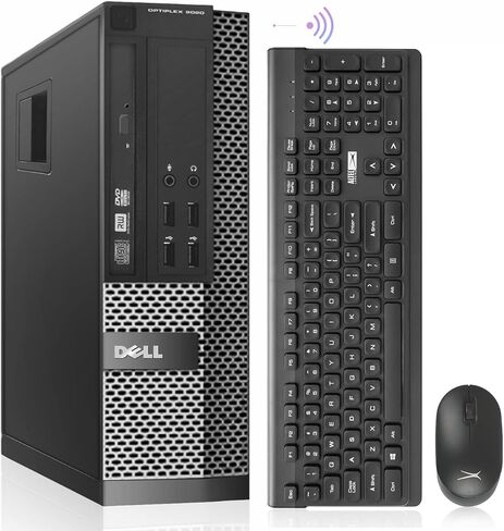 أجهزة الكمبيوتر المكتبية طراز OptiPlex 9020 من Dell، كمبيوتر مكتبي صغير الحجم، i7 4770 16 جيجابايت رام، 512 جيجابايت NVMe M.2 SSD، 128 جيجابايت SSD، AC8260 مدمج واي فاي، HDMI، دعم الشاشة المزدوجة، فقط بواسطة Titan ITAD (متجدد) in Kuwait