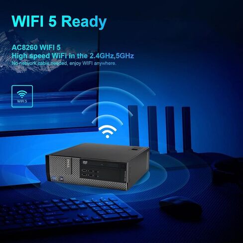 أجهزة الكمبيوتر المكتبية طراز OptiPlex 9020 من Dell، كمبيوتر مكتبي صغير الحجم، i7 4770 16 جيجابايت رام، 512 جيجابايت NVMe M.2 SSD، 128 جيجابايت SSD، AC8260 مدمج واي فاي، HDMI، دعم الشاشة المزدوجة، فقط بواسطة Titan ITAD (متجدد) in Kuwait
