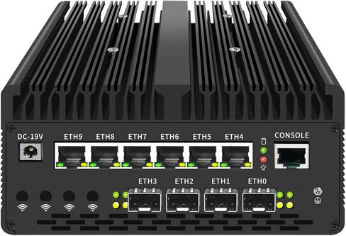 Fanless Mini PC U9-185H with 2*DDR5/2*M.2 Nvme,Desktop 6*i226 2.5G LAN,IntelX710 4 * 10G SFP+ SIM Slot,4K Triple Display,WiFi,Micro Router Appliance,AES-NI,OPNsense,NO RAM NO SSD in Saudi Arabia