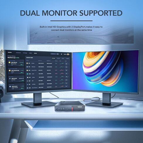 Lenovo ThinkCentre M710q Tiny Desktop Computer, Quad Core i5-7400T, 8GB RAM, 256GB SSD, DisplayPort, Keyboard and Mouse, WiFi, BT, Windows 11 Pro (Renewed) in Saudi Arabia