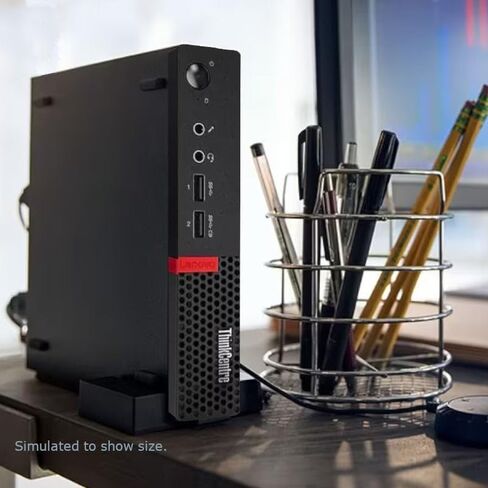 كمبيوتر مكتبي صغير Lenovo ThinkCentre M710q، كور الجيل السابع 3.40 جيجا هرتز، ذاكرة الوصول العشوائي DDR4 8 جيجا، 256 جيجا SSD، منفذ DisplayPort، لوحة مفاتيح وماوس، WiFi، BT، Windows 11 Pro (متجدد) in Kuwait