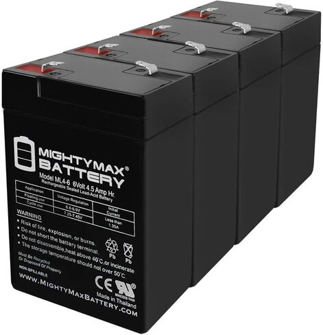 Mighty Max Battery ML4-6 - 6V 4.5AH UPS Battery for Lithonia ELB06042-4 Pack in Saudi Arabia