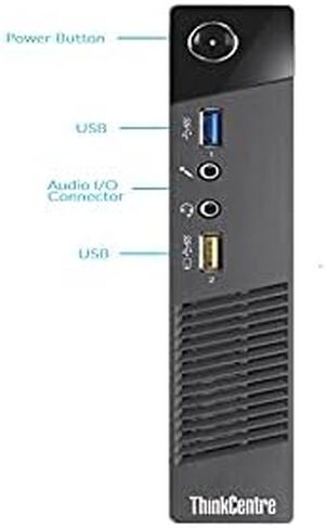 كمبيوتر لينوفو ثينك سنتر M73 تايني المكتبي (انتل i5-4590T رباعي النواة 2 جيجا هرتز، 8 جيجا، 320 جيجا، واي فاي ويندوز 11 بروفيشنال اسود (متجدد) in Kuwait