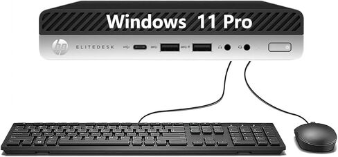 HP EliteDesk 705 G4 Mini PC Desktop Computer, AMD Ryzen 5 2400G, 8GB RAM, 256GB SSD, Keyboard & Mouse, WiFi USB, Windows 11 Pro (Renewed) in Saudi Arabia