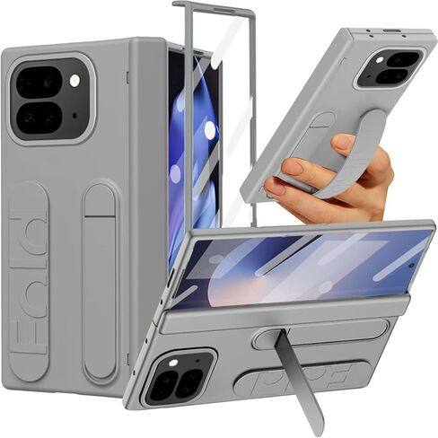 NINKI Transparent Strap for Google Pixel 10 Pro Fold Case with Screen Protector & Kickstand, Shockproof Slim Full Hinge Protection Grip Cover for Google Pixel 10 Pro Fold Phone Case with Stand Clear in Saudi Arabia