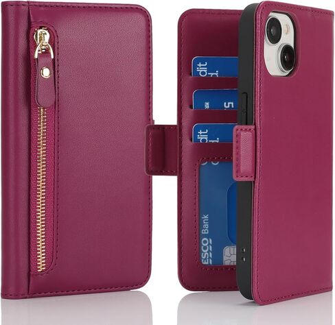 Ｈａｖａｙａ for iPhone 15 Case Wallet Magsafe Compatible 2 in 1 Detachable with Card Holder Pu Leather Flip Folio Credit Card Slots Stand Magnetic Shockproof Phone Cover (6.1")-Black in Saudi Arabia