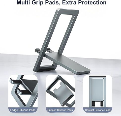 Universal Tablet Stand, Portable Foldable Tablet Holder for Cell Phone, Tablets etc. -Gray in Saudi Arabia
