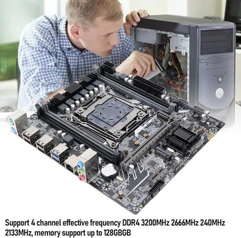 X99 Gaming Motherboard, LGA 2011 ATX Computer Motherboard 4 Channel DDR4 128GB NVME M2 PCIE Gigabit LAN, with High Speed M2 Hard Disk Interface, for i7 and E5 V3 V4 CPUs in Saudi Arabia