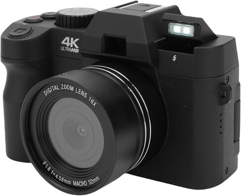 كاميرا بدون مرآة بدقة 4K، كاميرا سفر بدقة 48 ميجابكسل وتكبير 16 مرة مع بطاقة ذاكرة سعة 32 جيجابايت لتصوير الصور الفوتوغرافية in Kuwait