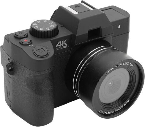 كاميرا بدون مرآة بدقة 4K، كاميرا سفر بدقة 48 ميجابكسل وتكبير 16 مرة مع بطاقة ذاكرة سعة 32 جيجابايت لتصوير الصور الفوتوغرافية in Kuwait