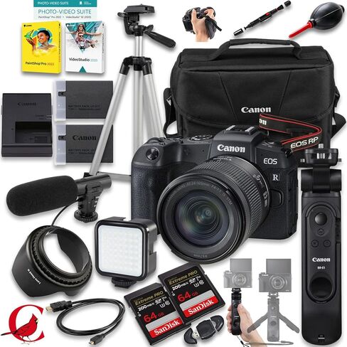 Canon EOS RP Mirrorless Camera with 24-105mm f/4-7.1 Lens + HG-100TBR Tripod Grip + 128 GB Memory Card + More (27pc Bundle) in Saudi Arabia