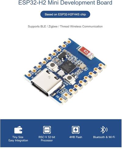 Waveshare ESP32-H2 لوحة تطوير صغيرة تعتمد على شريحة ESP32-H2FH4S، معالج RISC-V 32 بت أحادي النواة، يدعم الاتصالات اللاسلكية BLE/Zigbee/Thread، فلاش 4 ميجابايت in Saudi Arabia