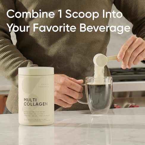 مسحوق بروتين الكولاجين المتعدد من سبورتس ريسيرتش (النوع الأول والثاني والثالث والخامس والعاشر) مع حمض الهيالورونيك + فيتامين ج | 5 أنواع من الكولاجين الغذائي، 30 حصة (الشوكولاتة) in Kuwait