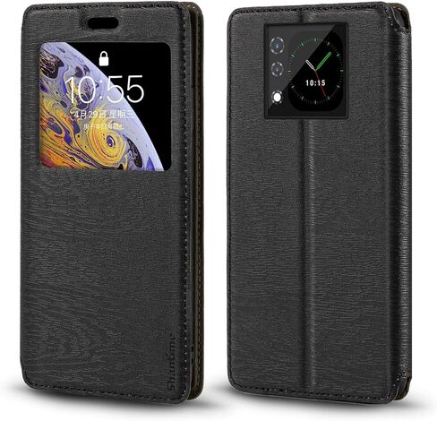 Viewable Window Leather Flip Case Compatible with Unihertz Titan 2 2025, Elegant Design Clear Display Invisible Magnetic Cover and Card Slot(Black) in Saudi Arabia