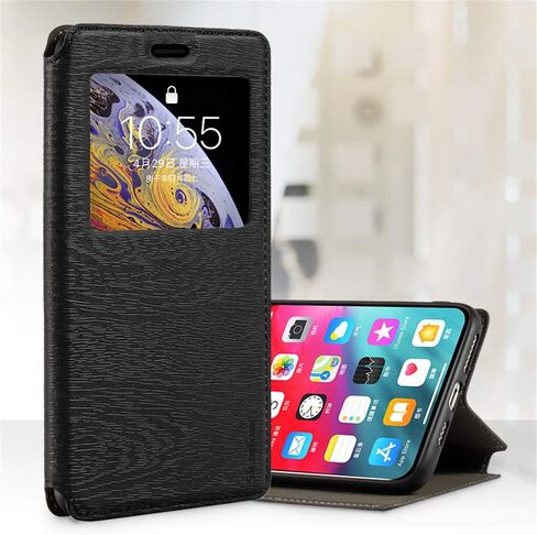Viewable Window Leather Flip Case Compatible with Unihertz Titan 2 2025, Elegant Design Clear Display Invisible Magnetic Cover and Card Slot(Black) in Saudi Arabia