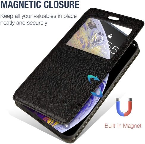 Viewable Window Leather Flip Case Compatible with Unihertz Titan 2 2025, Elegant Design Clear Display Invisible Magnetic Cover and Card Slot(Black) in Saudi Arabia