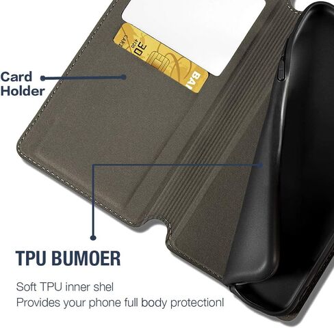 Viewable Window Leather Flip Case Compatible with Unihertz Titan 2 2025, Elegant Design Clear Display Invisible Magnetic Cover and Card Slot(Black) in Saudi Arabia