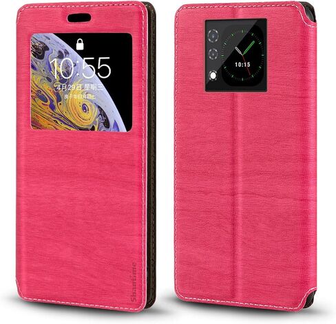 Viewable Window Leather Flip Case Compatible with Unihertz Titan 2 2025, Elegant Design Clear Display Invisible Magnetic Cover and Card Slot(Black) in Saudi Arabia