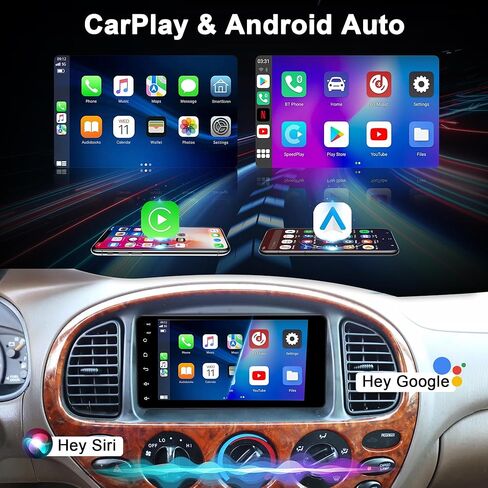 راديو السيارة Android 15 لسيارة Toyota Tundra 2003-2006: 4Core + 64GB ترقية ستيريو السيارة CarPlay اللاسلكي وAndroid Auto مع WiFi 6، Bluetooth 5.4، نظام تحديد المواقع العالمي (GPS)، FM/RDS، EQ، SWC، كاميرا احتياطية 1080P in Kuwait