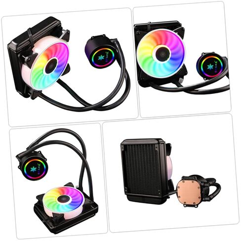 Practical CPU Radiator Liquid Cooler System with 120mm RGB Fan for Gaming Desktop Computers, Integrated Water-Cooled Heat Sink Suitable for High-Performance Cooling in Saudi Arabia
