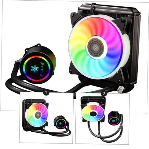 Practical CPU Radiator Liquid Cooler System with 120mm RGB Fan for Gaming Desktop Computers, Integrated Water-Cooled Heat Sink Suitable for High-Performance Cooling in Saudi Arabia
