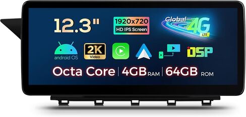 XTRONS 12.3 بوصة Android 14 ستيريو سيارة لمرسيدس بنز GLK-Class X204 (2008-2012) نظام NTG4.0، شاشة لمس IPS 4+64 جيجابايت راديو سيارة عالمي 4G نظام تحديد المواقع العالمي يدعم CarPlay Android Auto in Kuwait