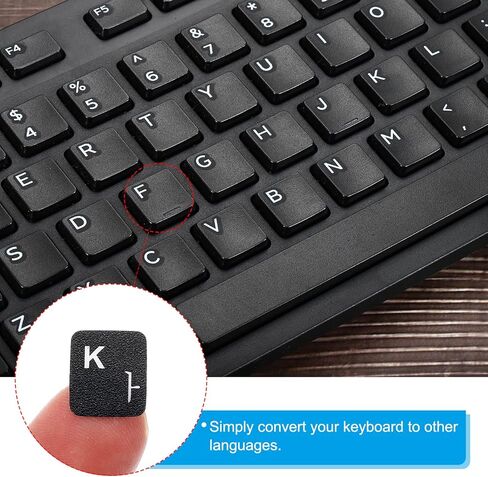 English & Korean Keyboard Stickers, 2 Pack Universal Keyboard Replacement Cover Frosted for Notebook Computer, Black Background White Lettering in Saudi Arabia