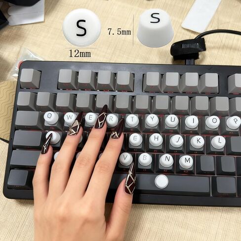 Keyboard Cover for Long Nails Set,164PCS Keyboard Stickers Self-Adhesive Universal Nail Art Keyboard Bubbles,Silicone Typing Keyboard Women Playing Games/Office with Mouse Pad in Saudi Arabia